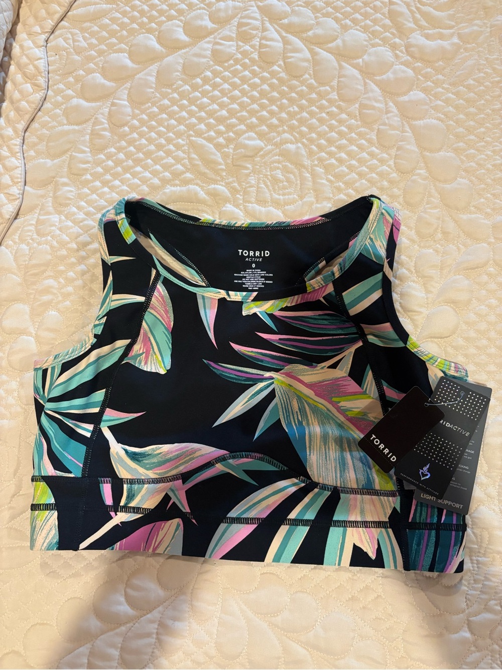 Torrid Low Impact Wireless Longline Active Sports Bra women’s 0 L NWT
